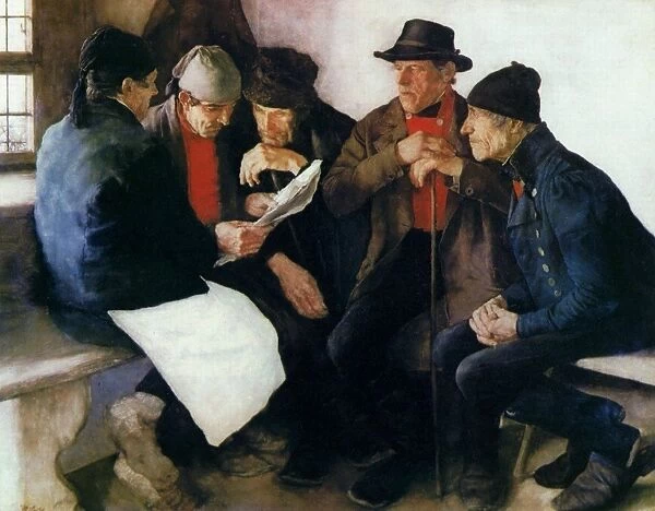 Wilhelm Maria Hubertus, German artist, 1844-1900. Village Politicians 1877