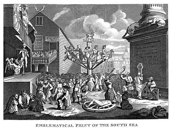 William Hogarths print published in 1721, satirising the South Sea Bubble. People