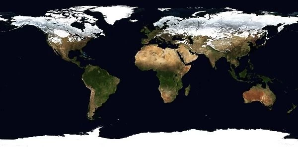 World Flat projection map from composite of satellite images. Credit NASA: Science