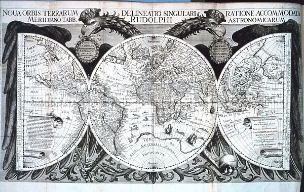 World map in: Tabulae Rudolphinae : quibus astronomicae by Johannes Kepler, 1571-1630