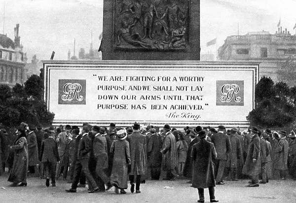 World War I recruitment poster in Trafalgar Square