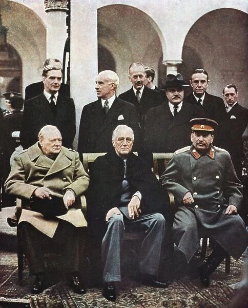 Yalta Conference of Allied leaders, 4-11 February 1945. Seated left to right: Churchill