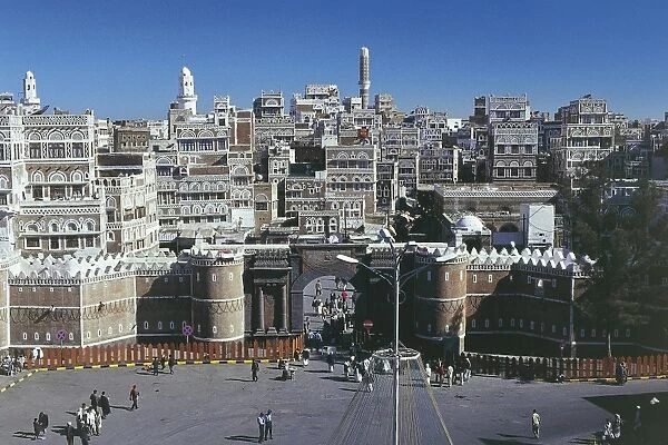 Yemen, Sanaa. City gate Bab al-Yaman