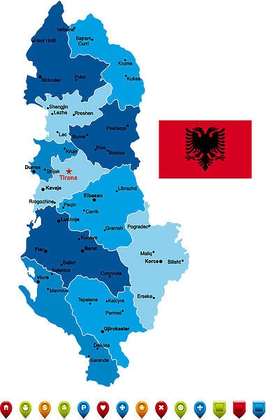 Albania Vector Map