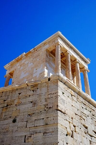Colourful view on the Temple of Athena Nike, Athens, Greece