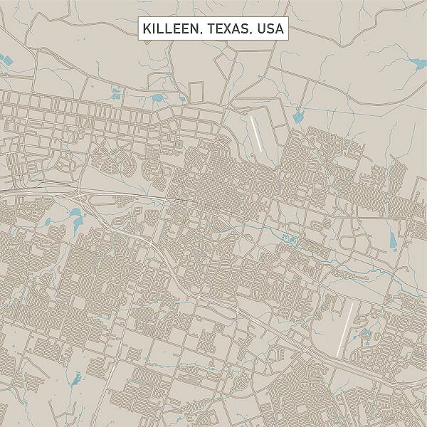 Killeen Texas US City Street Map