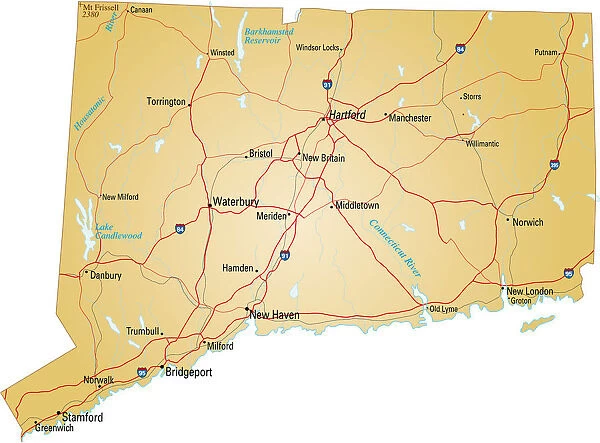 map of Connecticut