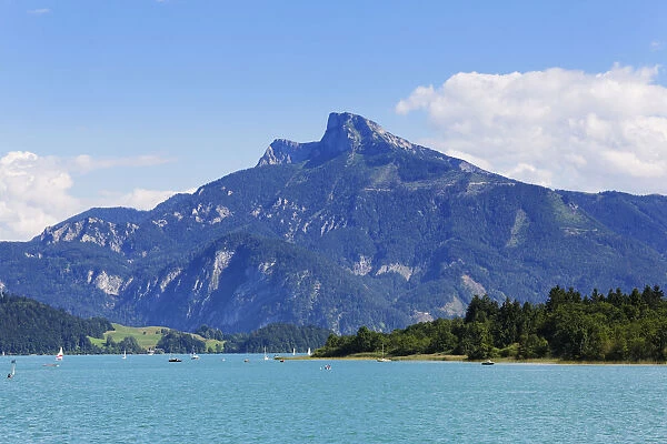 Mondsee Lake and Mt Schafberg, Salzkammergut, Upper Austria, Austria