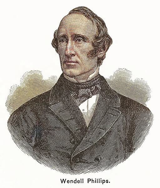 Portrait of Wendell Phillips, American abolitionist, advocate for Native Americans