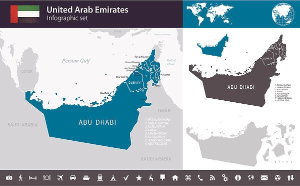 United Arab Emirates - Infographic map - illustration