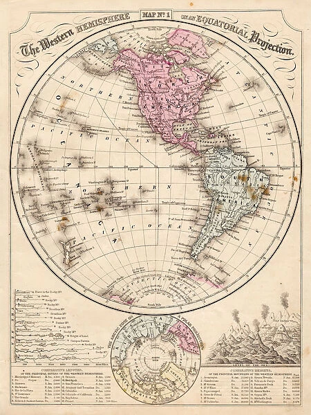 Western Hemisphere map 1867