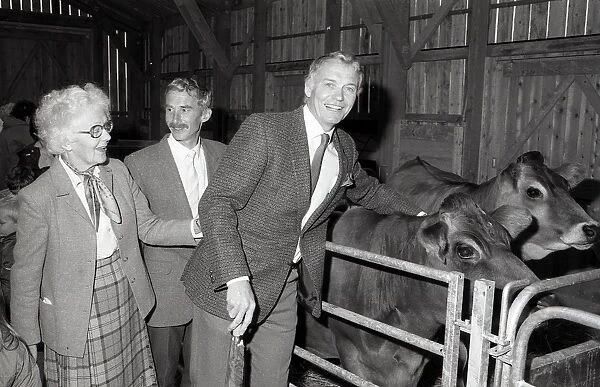 Opening of new livestock unit, Churchtown Farm, Lanlivery, Cornwall. October 1987