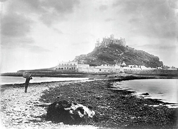 St Michael's Mount at low tide, Mounts Bay, Cornwall. 1894