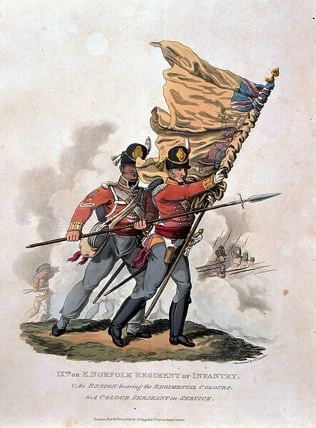 9th, or E Norfolk Regiment of Infantry, from Costumes of the Army of the British