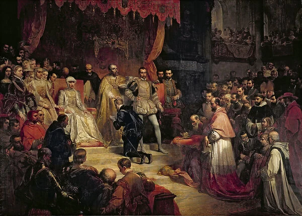 The Abdication of Charles V (1500-58) 1841 (oil on canvas)