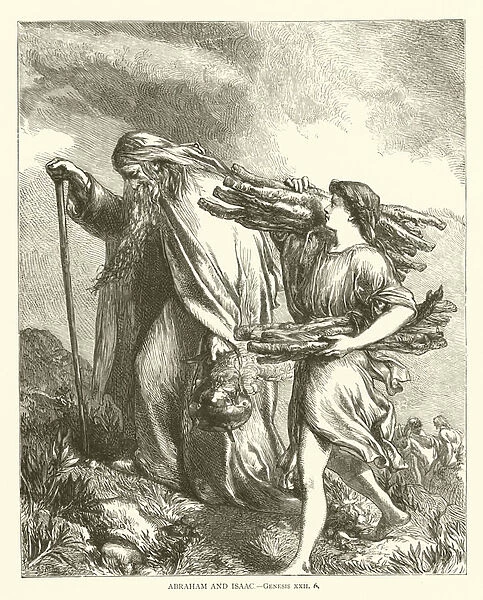 Abraham and Isaac, Genesis, XXII, 6 (engraving)