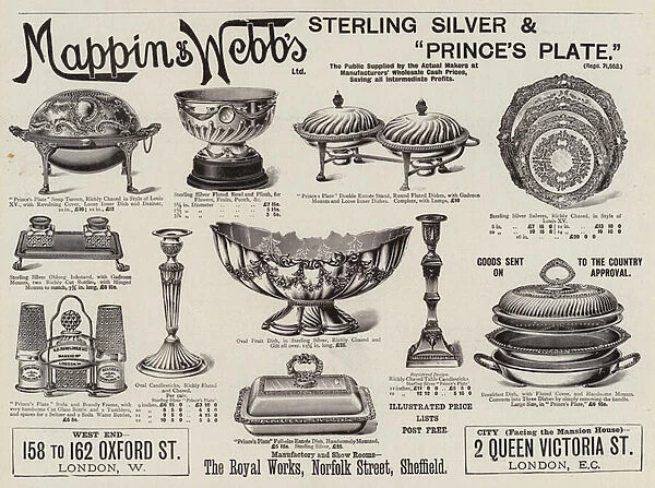 Advertisement, Mappin and Webb (engraving)