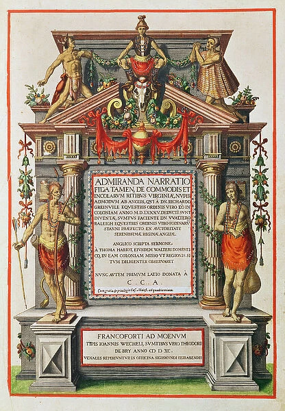 Admiranta Narratio... Frontispiece (page 1), 1585-1588 (colour engraving)