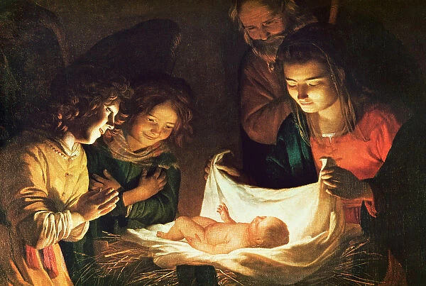 Adoration of the baby, c. 1620 (oil on canvas)
