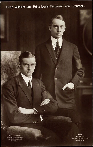 Ak Prince William and Prince Louis of Prussia, Liersch 7990 (b  /  w photo)