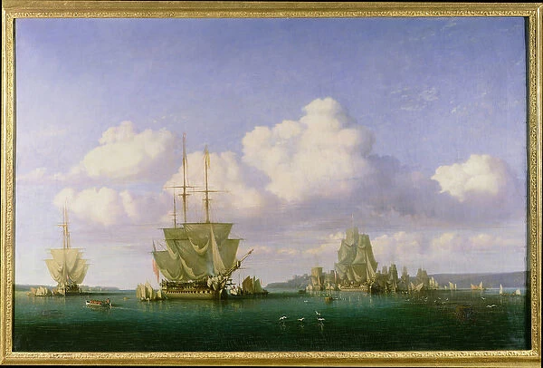 The Anchorage of Brest in Calm Weather, 1844 (oil on canvas)