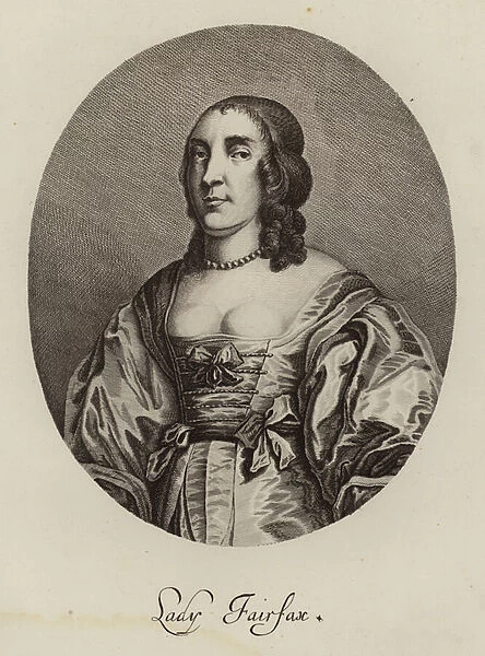 Anne, Lady Fairfax, wife of Thomas Fairfax, Parliamentary commander-in-chief in the English Civil War (engraving)