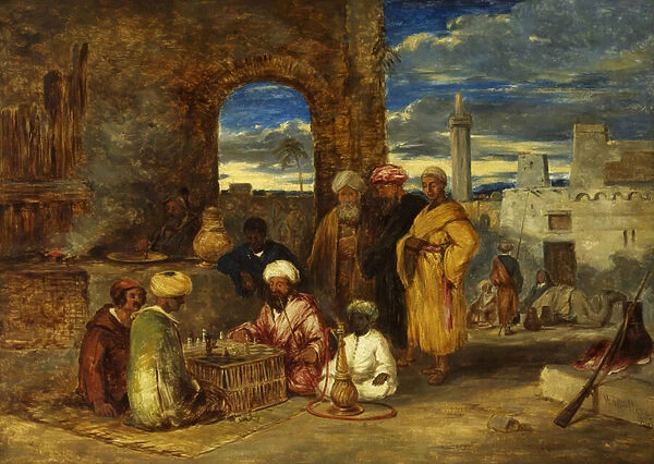 Arabs Playing Chess, 1843 (oil on panel)