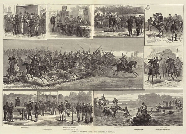 Austrian Military Life, the Hungarian Hussars (engraving)