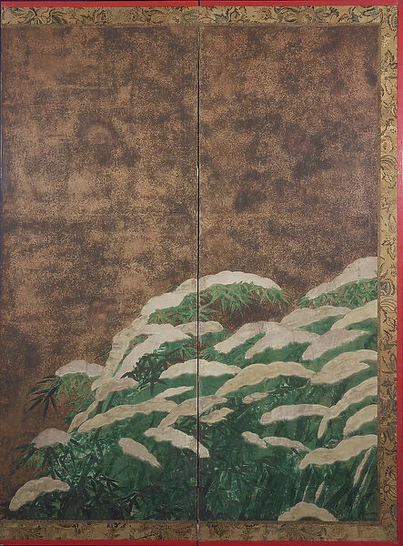 Bamboo in the snow, c. 1600 (ink, colour, gold and silver on paper)