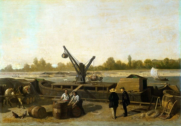 Barge at the Quay (oil on canvas)
