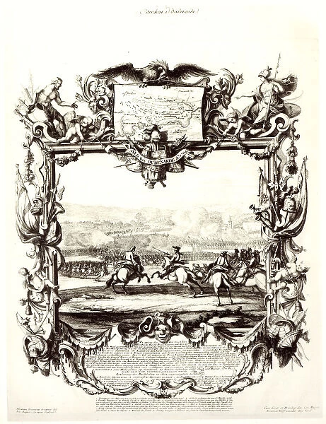 The Battle of Oudenaarde, 11th July 1708, engraved by Jeremias Wolff and Johann August Corvinus