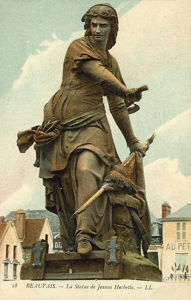 Beauvais, statue of Jeanne Hachette (colour photo)
