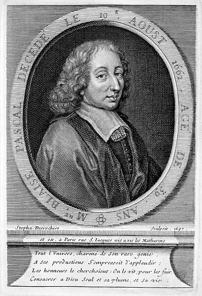 Blaise Pascal, French mathematician and physicist (engraving)