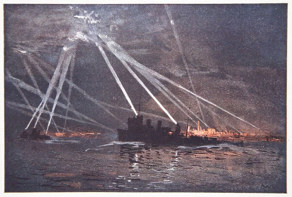 Blood and Iron: An Air-raid in the North, illustration from The Naval Front