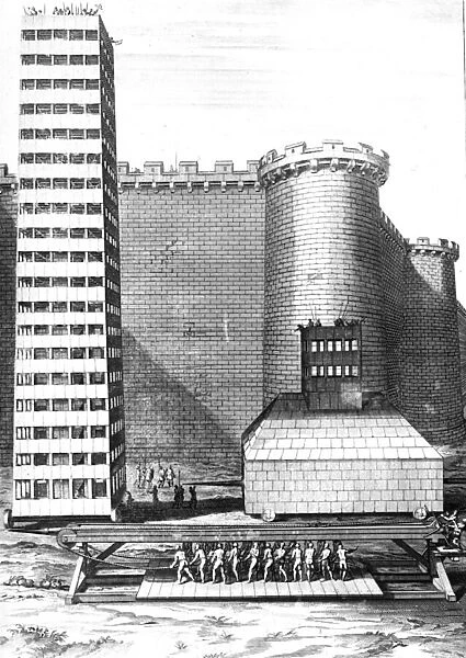 The Brick Tower and Musculus at the Siege of Marseilles, engraved by Cornelis Huyberts