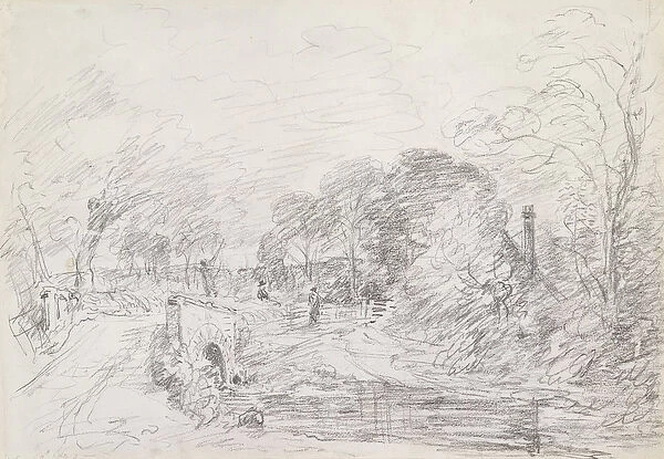 A Bridge near Salisbury Court, c. 1829 (graphite on paper)