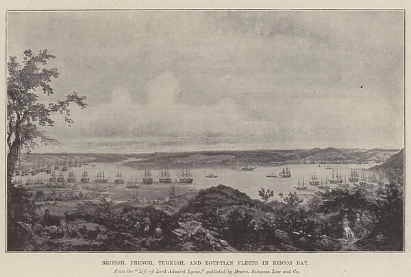 British, French, Turkish, and Egyptian Fleets in Beicos Bay (litho)