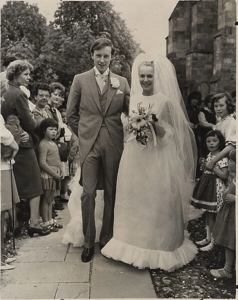 Candida Betjeman in Belleville Couture for her wedding to Rupert Lycett Green