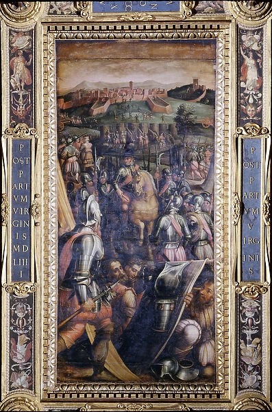 The Capture of Casole from the ceiling of the Salone dei Cinquecento, 1565 (panel)