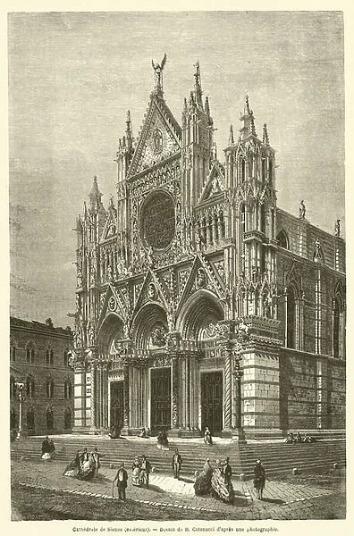 Cathedrale de Sienne, exterieur (engraving)