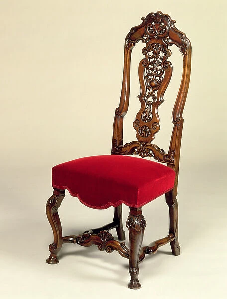 Chair attributed to Thomas and Richard Roberts, c. 1710 (carved walnut and upholstery)