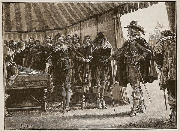 Charles and the Scottish Commissioners, illustration from Cassell