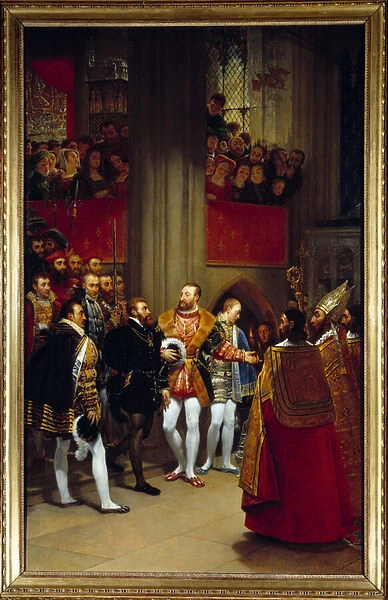 Charles V received by Francois I at the abbey of Saint Denis in 1540