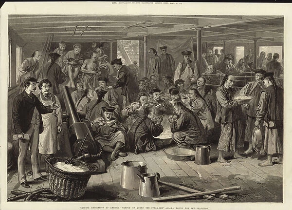 Chinese Emigration to America (engraving)