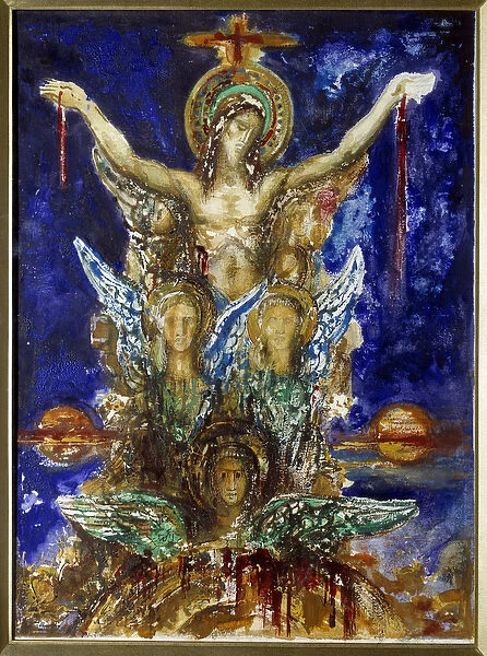 Christ the Redeemer Watercolour by Gustave Moreau (1826-1898) 19th century Sun