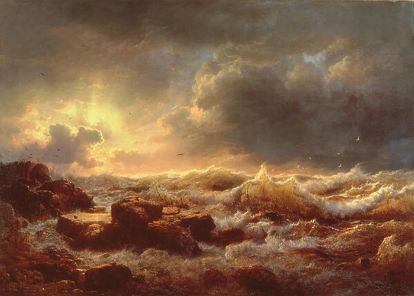 Clearing Up - Coast of Sicily, 1847 (oil on canvas)