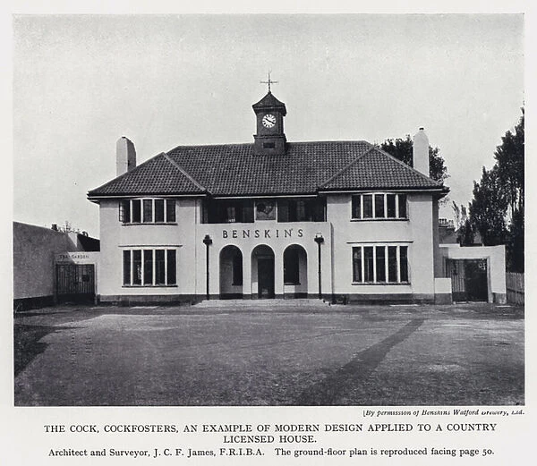 The Cock, Cockfosters, an Example of Modern Design applied to a Country Licensed House (b  /  w photo)