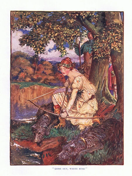 'Come out white stag', illustration from Lady Anns Fairy Tales