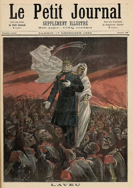 The Confession: Otto Von Bismarck (1815-98) with Death, from Le Petit Journal