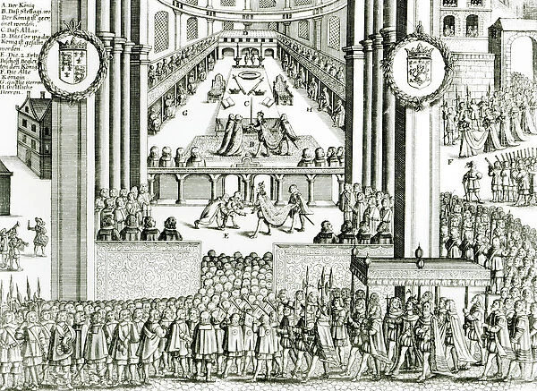 The Coronation of Charles I (engraving) (b  /  w photo)